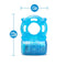 Stay Hard Rechargeable 5 Function Cock Ring Blue dimensions 1.5 inches wide, 2.25 inches height.