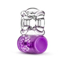 Play With Me Pleaser Rechargeable C-Ring - Purple, soft stretchy design from Blush Novelties with powerful vibration for enhanced partnered play.