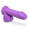 Neo 8 inches Dual Density Dildo Neon Purple with Suction Cup Base by Blush Novelties, lifelike and harness compatible for versatile play.