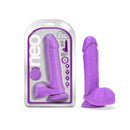 Neo 8 inches Dual Density Dildo in Neon Purple with packaging and suction cup base from Blush Novelties