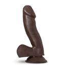 Ultra-realistic 6-inch dark brown dildo with detailed veins and textures from Blush Novelties' Au Naturel Troy collection.