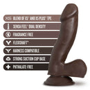 Blush Novelties 6-inch Ultra-Realistic Dark Brown Dildo with Key Features