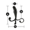 Anal Adventures Prostate Stimulator - Black, with Dimensions shown: 5in length, 1in width, 3.5in insertable, 4in handle width.