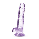 Naturally Yours 7 inches Amethyst Crystalline Dildo with suction cup base and realistic texture from Blush Novelties.