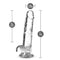 Blush Novelties Naturally Yours 7-Inch Diamond Crystalline Dildo with measurements showcasing realistic design and suction cup base
