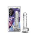 Blush Novelties Naturally Yours 7-Inch Diamond Crystalline Dildo in Packaging and Standing Upright