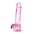 Naturally Yours 6 inches Rose Crystalline Dildo, 6 inches long, handcrafted, realistic design, pink crystalline material.