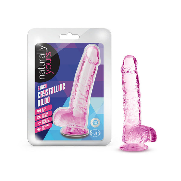Blush Novelties Naturally Yours 6 inches Rose Crystalline Dildo at $9.99