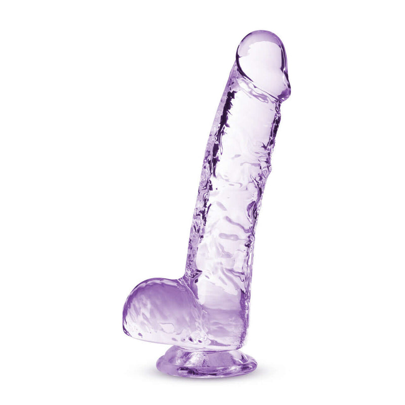 Naturally Yours 6 inches Amethyst Crystalline Dildo with suction cup base and lifelike design from Blush Novelties
