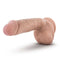 Dr. Skin Plus 8" Thick Dildo with Squeezable Balls in Beige from Blush Novelties with realistic details and adjustable shaft