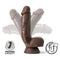 Blush Novelties Dr. Skin Plus 8 inches Thick Dildo with Squeezable Balls Chocolate Dark Brown at $29.99