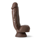 Dr. Skin Plus 8 inches Thick Poseable Dildo with Squeezable Balls in Dark Brown Chocolate from Blush Novelties