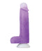 Neo Elite Encore 8-inch Vibrating Purple Dildo with Suction Cup Base and Realistic Texture from Blush Novelties