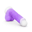 Neo Elite Encore 8" Vibrating Dildo Purple with suction base from Blush Novelties. Realistic, USB rechargeable, remote-controlled adult toy.