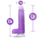 Neo Elite Encore 8.5 inches Vibrating Dildo Purple with Suction Cup Base and 6.5 inches Insertable Length by Blush Novelties
