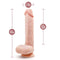 Dr. Skin Silicone Dr. Ethan 8.5 inches Gyrating Dildo Beige with Dimensions Displayed