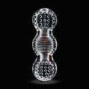 Rize Feelz Clear Male Masturbator with textured translucent compartments