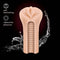 M Elite Soft and Wet Veronika Beige Stroker with self-lubricating feature and ribbed canal for enhanced pleasure