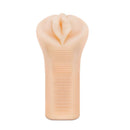 M Elite Soft and Wet Veronika Beige Stroker from Blush Novelties showing ribbed texture and realistic design