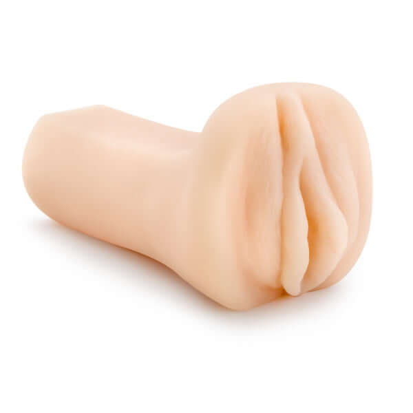 M Elite Soft and Wet Veronika Beige Stroker with ribbed canal for heightened sensations from Blush Novelties