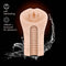 M Elite Soft and Wet Annabella Beige Male Masturbator with self-lubricating feature and ribbed texture for enhanced pleasure.