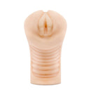 M Elite Soft and Wet Annabella Beige Male Masturbator with ribbed texture from Blush Novelties for ultimate pleasure and fantasy.