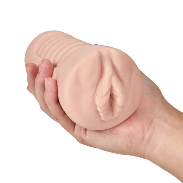 M Elite Soft and Wet Annabella Beige Male Masturbator handheld display