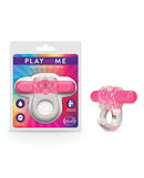 Play With Me Teaser Vibrating C-Ring Pink from Blush Novelties in packaging with soft, smooth texture and 1-speed vibrating bullet