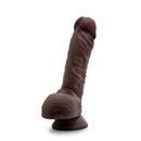 Dr. Skin Dr Mason 9-inch dark brown dildo with suction cup base from Blush Novelties, realistic design for hands-free and strap-on play.