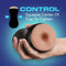 Demonstrating the Loverboy The Surfer Dude Self Lubricating Stroker with squeeze control for adjustable suction