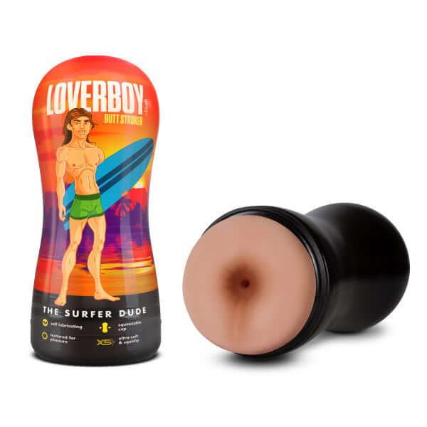 Loverboy The Surfer Dude Self Lubricating Butt Stroker in Beige Light Skin Tone by Blush Novelties