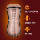 Loverboy Cowboy Self Lubricating Stroker features self lubrication, squeeze zone, and air valve for enhanced pleasure.