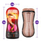 Loverboy Cowboy Self Lubricating Stroker Beige with dimensions 3.25 x 7.25 inches, open view showing internal textures from Blush Novelties.