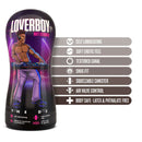 Loverboy The DJ Self Lubricating Stroker Brown features self-lubricating, soft erotic feel, textured canal, snug fit, air valve control, and body-safe materials