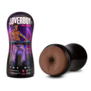 Loverboy The DJ Self Lubricating Stroker Brown. Brown pocket stroker and packaging with DJ illustration from Blush Novelties.
