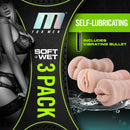 Blush Novelties M For Men 3 Pack Vibrating Self Lubricating Stroker Sleeve Kit Beige at $32.99