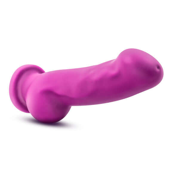 Avant D7 Ergo Violet Dildo with realistic texture and dual density technology, featuring a strong suction cup base and strap-on compatibility.