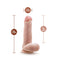 Dr. Skin Collection Dr. Paul 7.25 inches Dildo with Balls, beige light skin tone, measurements shown, Blush Novelties, harness compatible