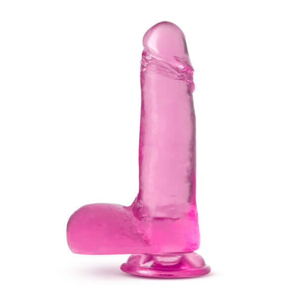 B Yours Plus Rock N Roll Pink Dildo from Blush Novelties with soft feel and crystal-like look