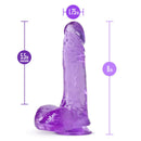 B Yours Plus Ram N Jam Purple Dildo, 8 inches length, strong suction cup, soft and realistic feel from Blush Novelties