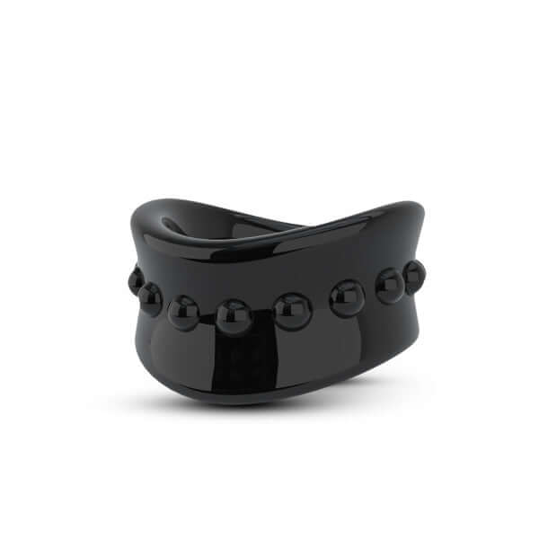 Stay Hard Beef Ball Stretcher 1.5 inches Diameter Black by Blush Novelties, soft and pliable for enhanced pleasure and control