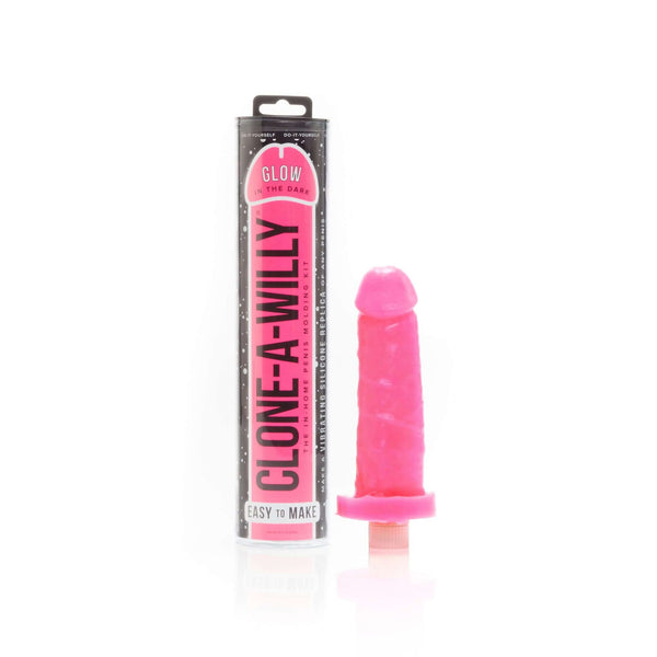 Empire Labs Clone-A-Willy Hot Pink Glow In The Dark Vibrating Silicone Dildo Kit at $49.99