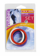 Spartacus Spartacus Rubber Cock Rings Rainbow Rubber 5 Pack at $6.99