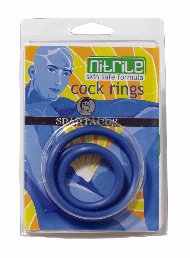 Spartacus Nitrile Cock Ring Set Blue at $7.99
