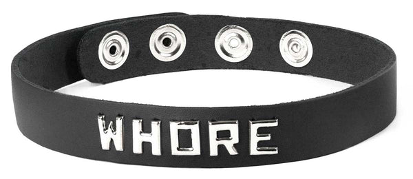 Spartacus Leather Word Band Collar Whore from Spartacus Leathers at $14.99