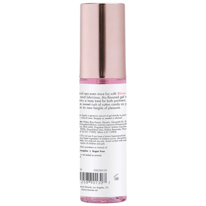 CGC Blow Me Oral Sex Gel - Sugar Rush Flavor, 2 fl oz bottle, enhances oral pleasure with cotton candy flavor.