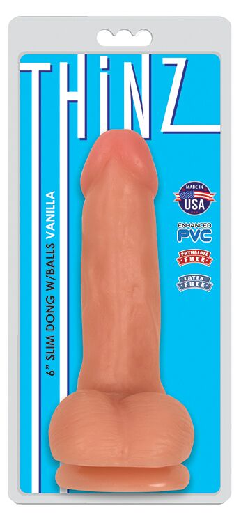 CURVE NOVELTIES Thinz 6 inches Slim Dong with Balls Vanilla Beige at $14.99