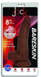 Jock Bareskin 8 inches vibrating realistic dildo with balls in packaging featuring lifelike texture and suction cup base.