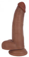 Jock Bareskin 8-inch latte medium skin tone dildo with realistic design and suction cup base.