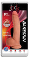 Jock Bareskin 9 Inch Vibrating Dildo in Vanilla Light Skin Tone - Realistic PVC, Ultra-Durable, Harness Compatible, Curve Novelties Packaging.